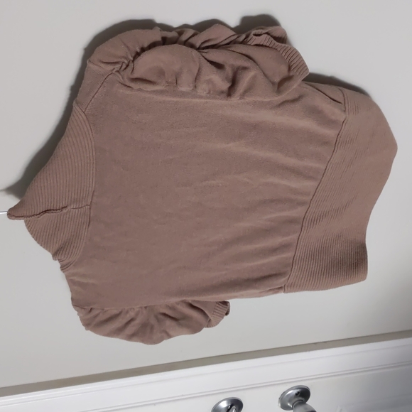 Cropped brown cardigan sweater - Picture 4 of 6